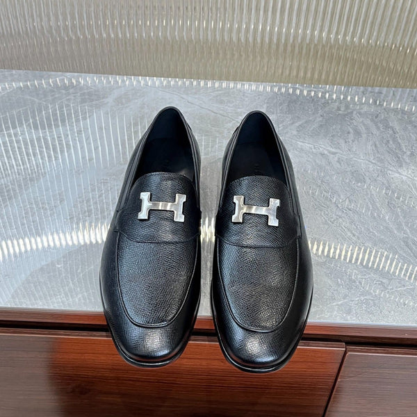 HM H-BUCKLE LOAFER BLACK CALFSKIN