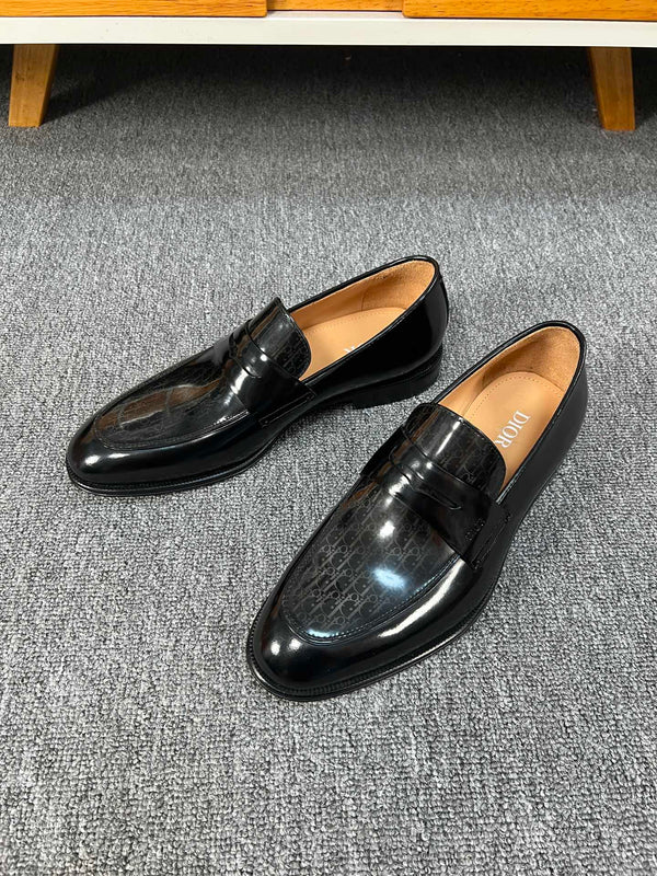 CD GRANVILLE LOAFER IN PELLE DI AGNELLO MONOGRAM NERO LUCIDO