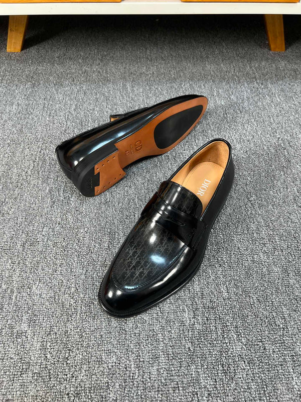 CD GRANVILLE LOAFER IN PELLE DI AGNELLO MONOGRAM NERO LUCIDO