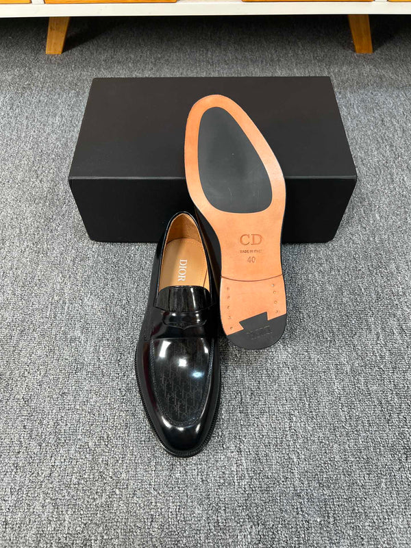 CD GRANVILLE LOAFER IN PELLE DI AGNELLO MONOGRAM NERO LUCIDO