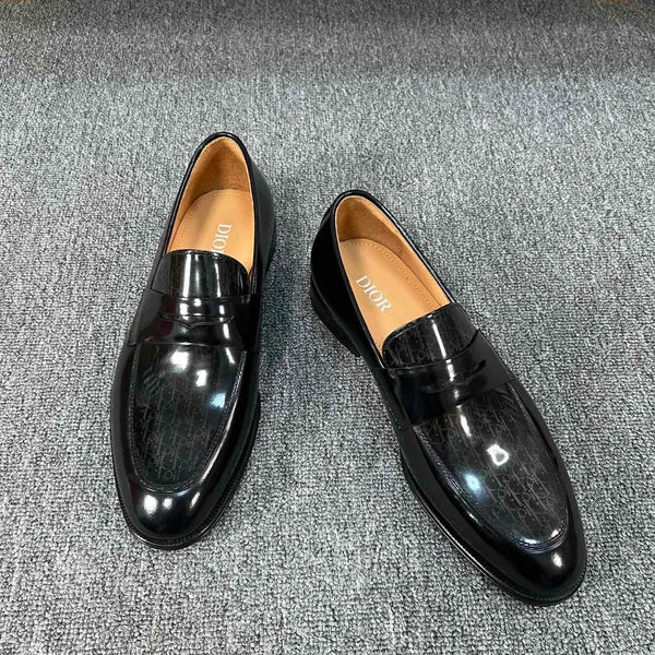 CD GRANVILLE LOAFER IN PELLE DI AGNELLO MONOGRAM NERO LUCIDO
