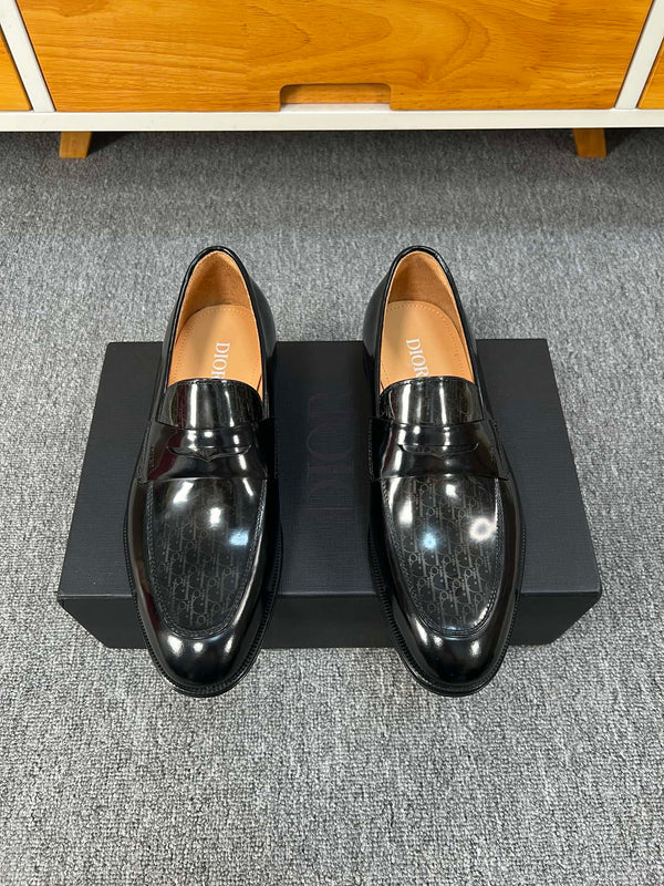 CD GRANVILLE LOAFER IN PELLE DI AGNELLO MONOGRAM NERO LUCIDO