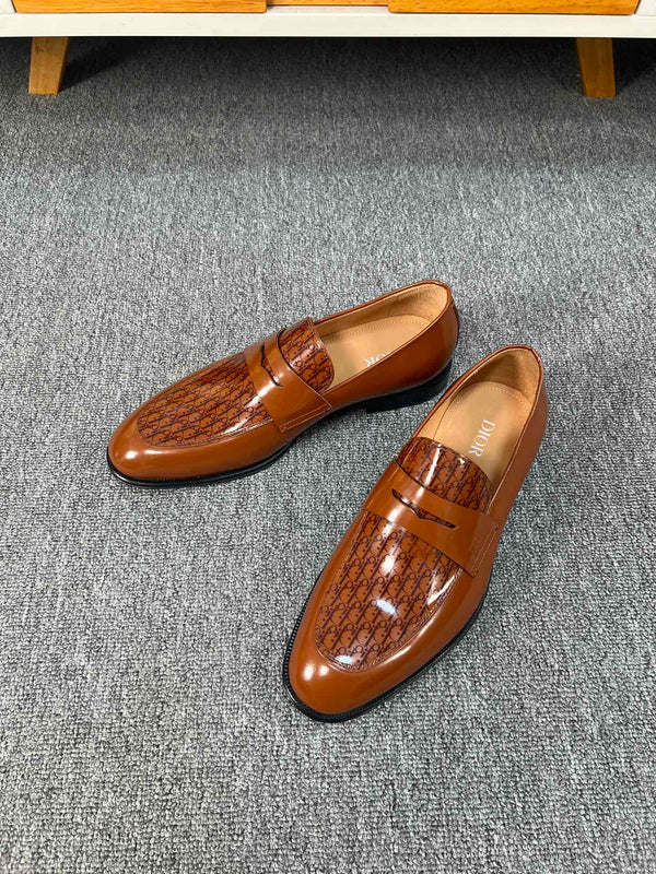 CD GRANVILLE LOAFER  GLOSSY SIENNA MONOGRAM LAMBSKIN