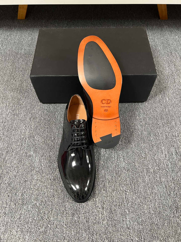 CD TIMELESS OXFORD BLACK POLISHED CALFSKIN WITH MONOGRAM