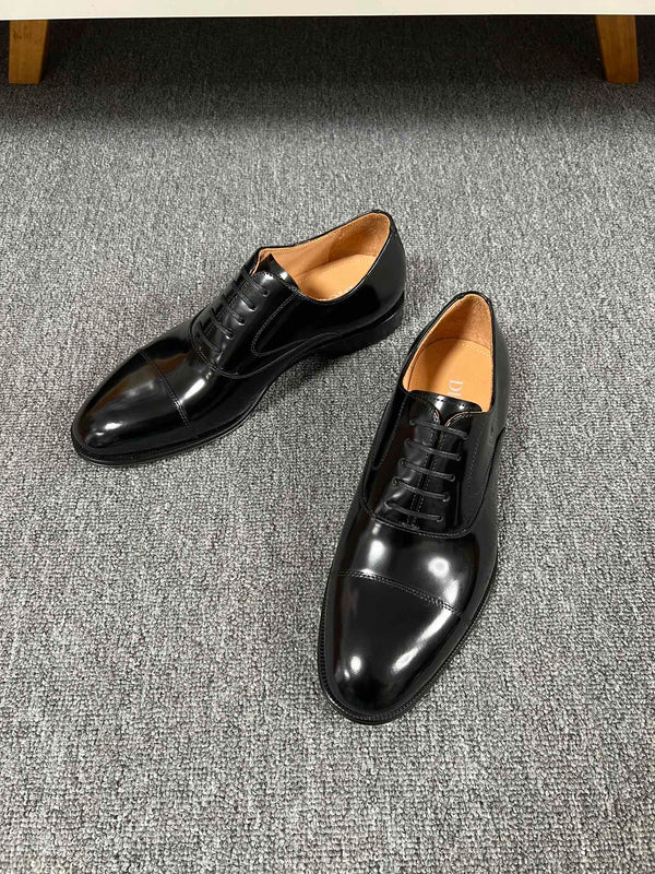 CD TIMELESS OXFORD BLACK POLISHED CALFSKIN