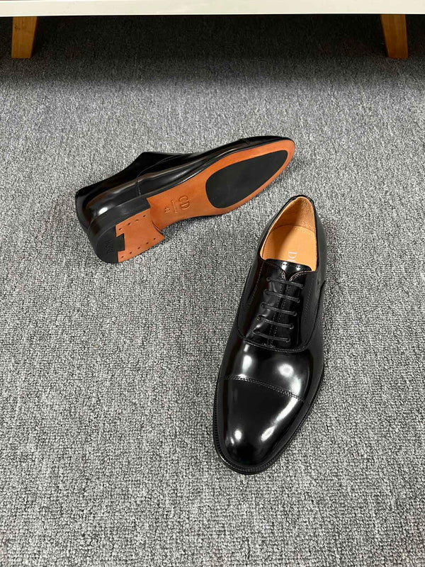 CD TIMELESS OXFORD BLACK POLISHED CALFSKIN