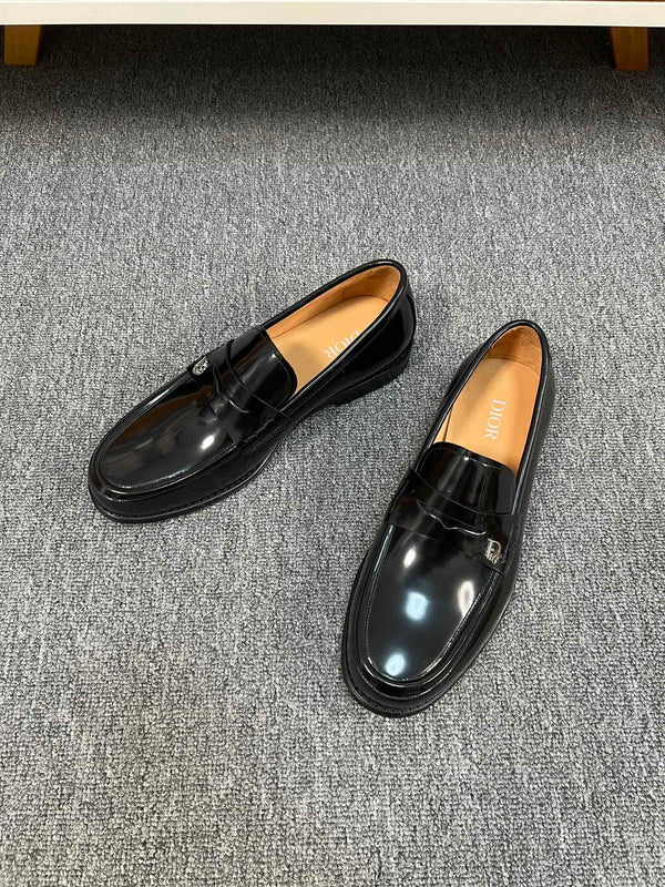 CD GRANVILLE EDGE BEADS LOAFER GLOSSY BLACK CALFSKIN