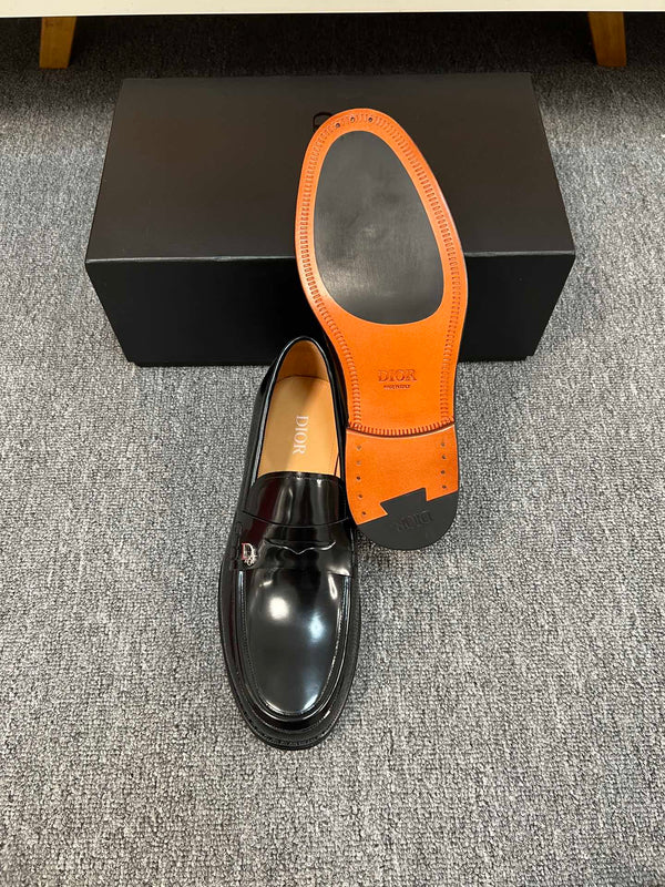 CD GRANVILLE EDGE BEADS LOAFER GLOSSY BLACK CALFSKIN