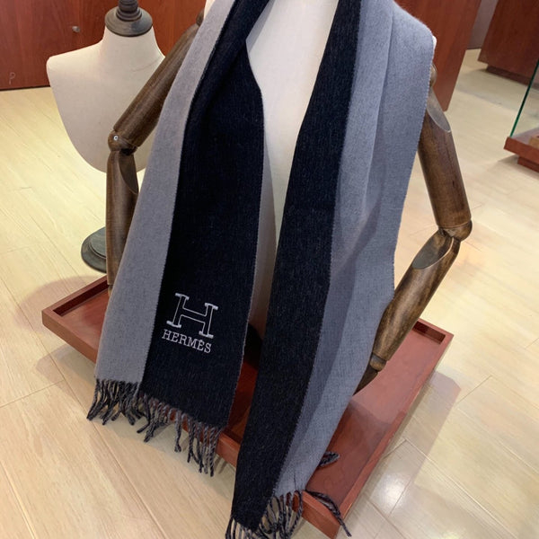 Scarf 200 CM In Black Mix Grey Cashmere 394774