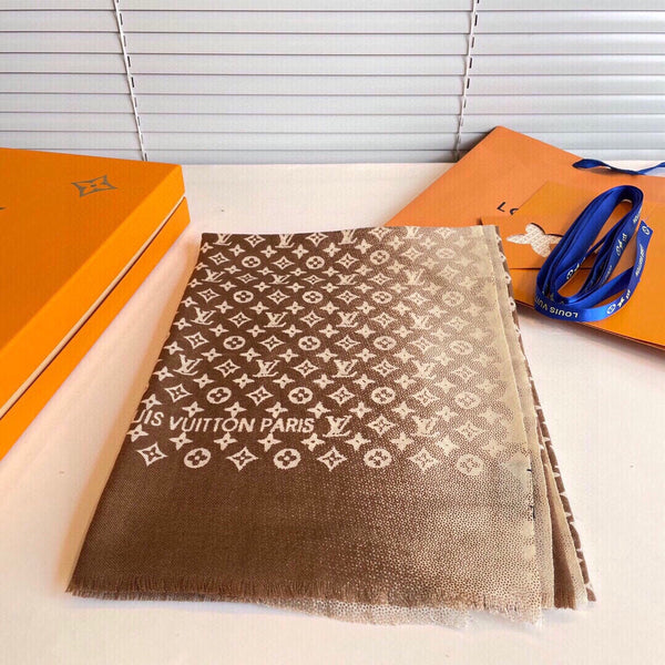 SCIARPA 200 CM IN PERU' MARRONE MISTO CASHMERE BIANCO 398522