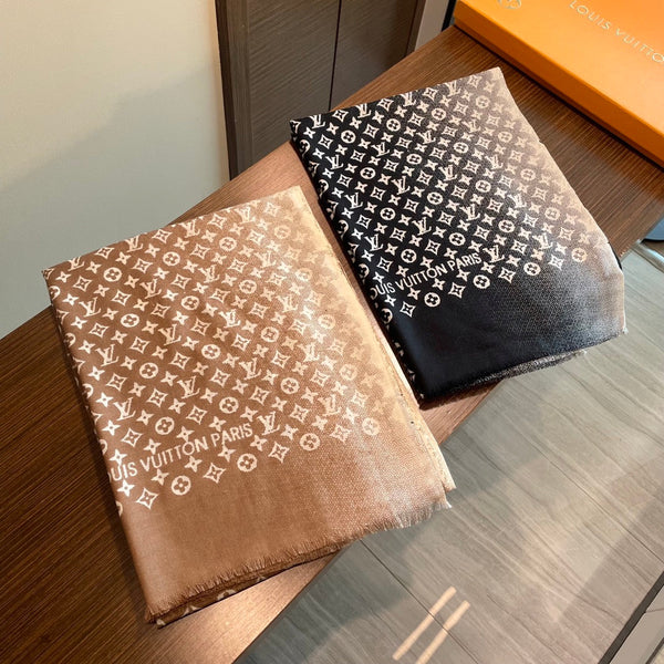 SCIARPA 200 CM IN PERU' MARRONE MISTO CASHMERE BIANCO 398522