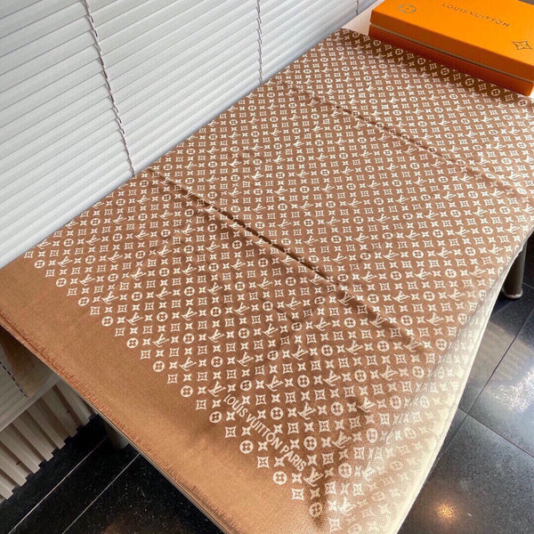 SCIARPA 200 CM IN PERU' MARRONE MISTO CASHMERE BIANCO 398522