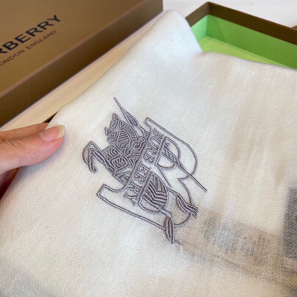 SCIARPA 200 CM IN CASHMERE BIANCO MIX GRIGIO CHIARO 407318