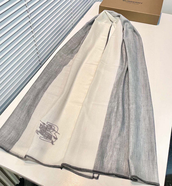SCIARPA 200 CM IN CASHMERE BIANCO MIX GRIGIO CHIARO 407318