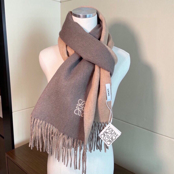 SCIARPA 180 CM IN LANA E CASHMERE BEIGE TOSCANO E SABBIA DEL DESERTO 411794