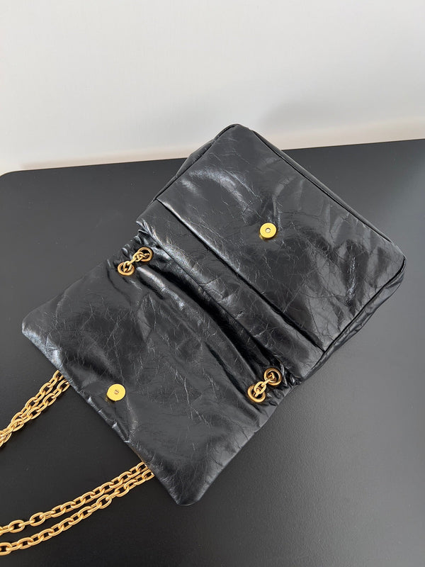 MONACO MINI BAG 25 IN BLACK ARENA CALFSKIN GOLD HARDWARE