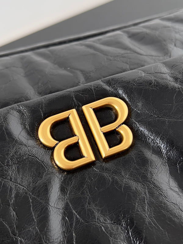 MONACO MINI BAG 25 IN BLACK ARENA CALFSKIN GOLD HARDWARE