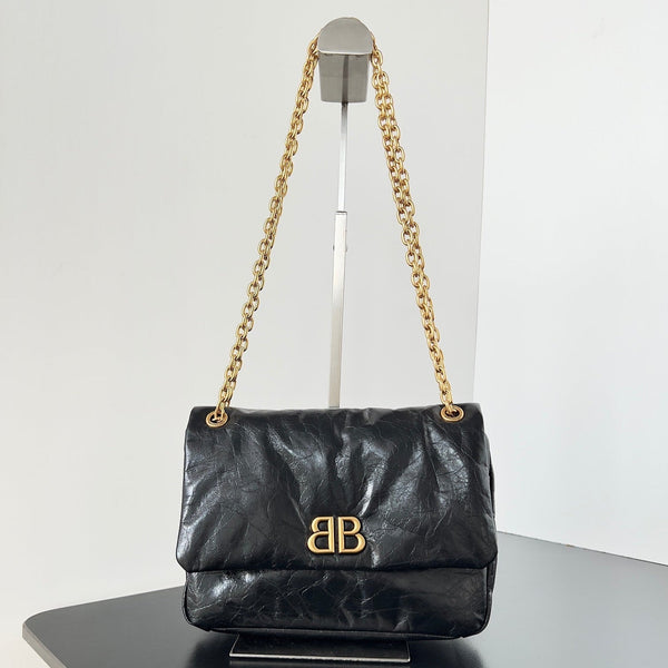 MONACO MINI BAG 25 IN BLACK ARENA CALFSKIN GOLD HARDWARE