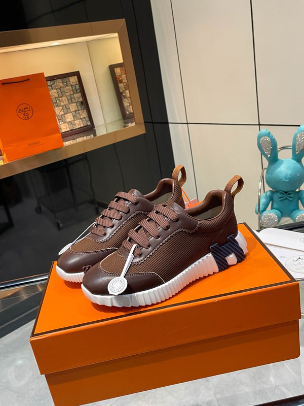 HM Bouncing Sneakers Brown Mesh and Sport Goatskin 531345