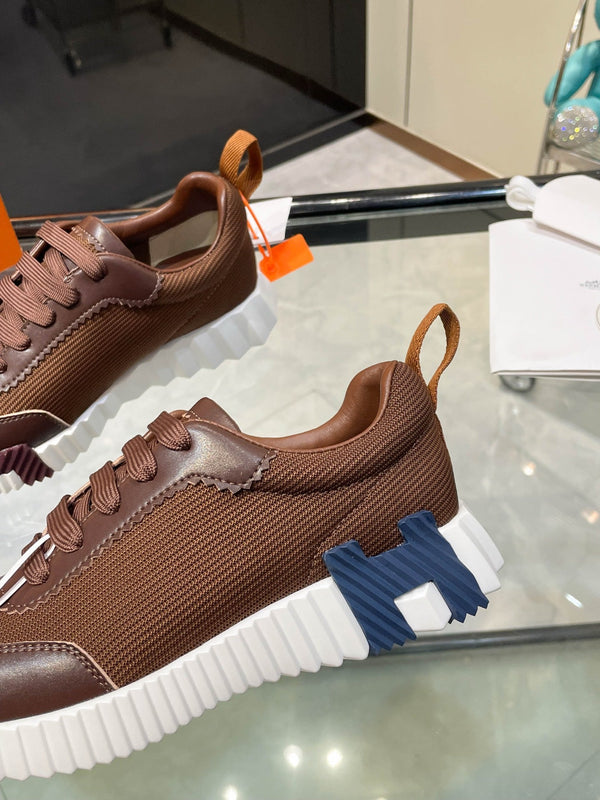 HM Bouncing Sneakers Brown Mesh and Sport Goatskin 531345