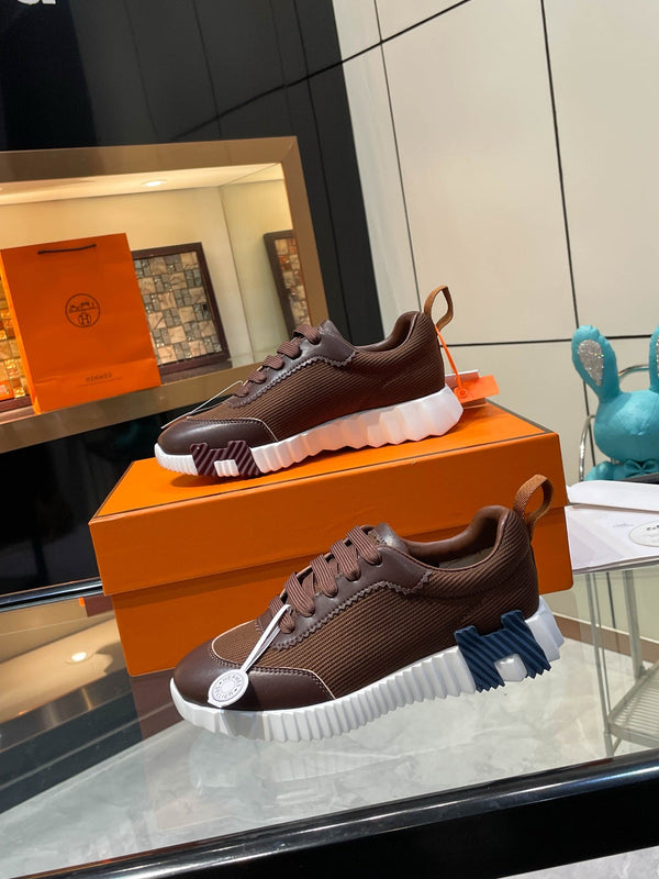 HM Bouncing Sneakers Brown Mesh and Sport Goatskin 531345