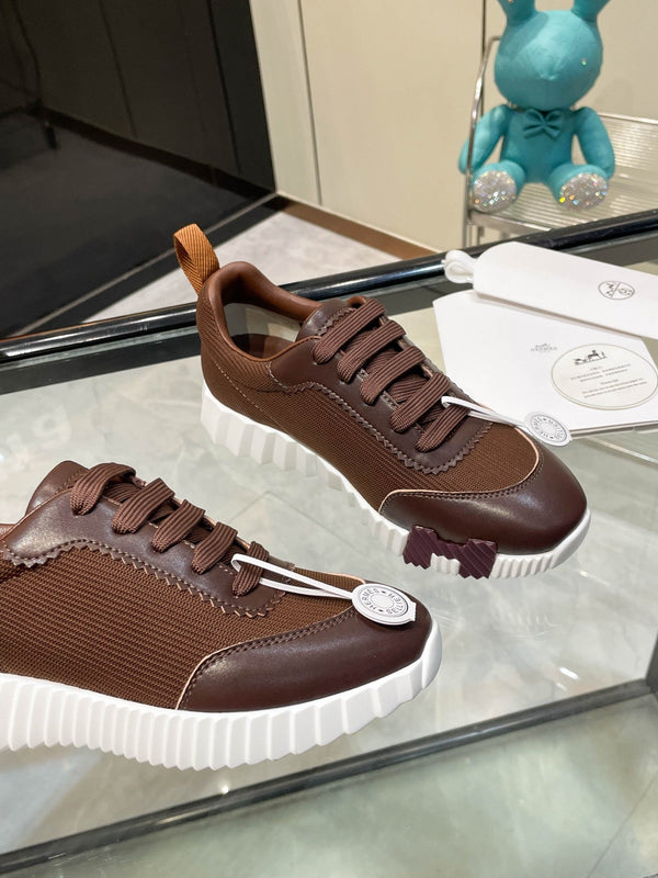 HM Bouncing Sneakers Brown Mesh and Sport Goatskin 531345