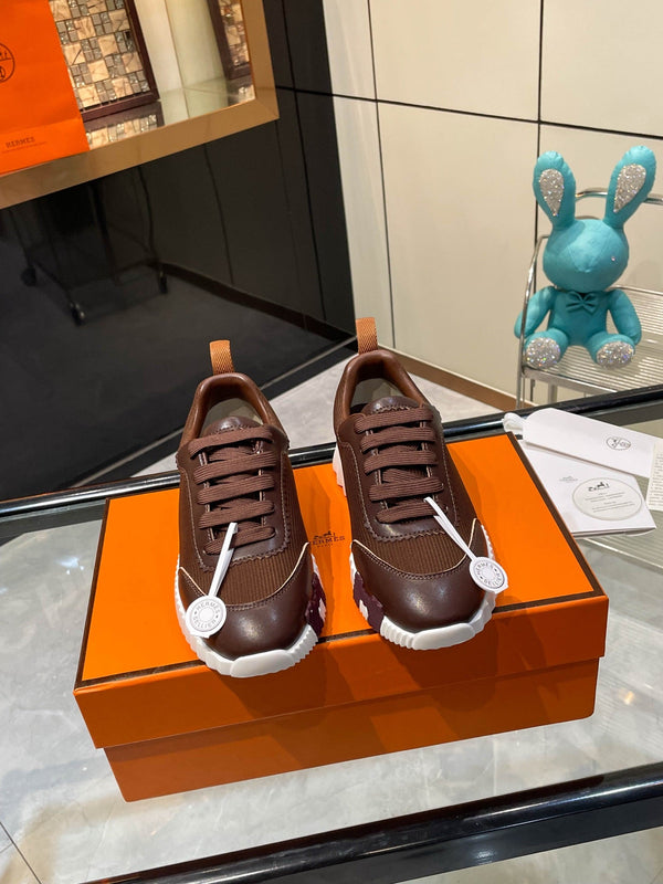 HM Bouncing Sneakers Brown Mesh and Sport Goatskin 531345