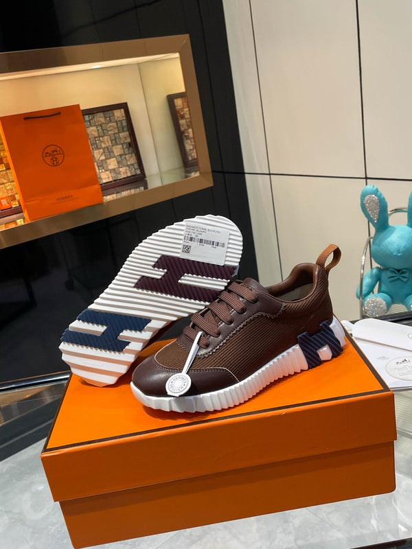 HM Bouncing Sneakers Brown Mesh and Sport Goatskin 531345