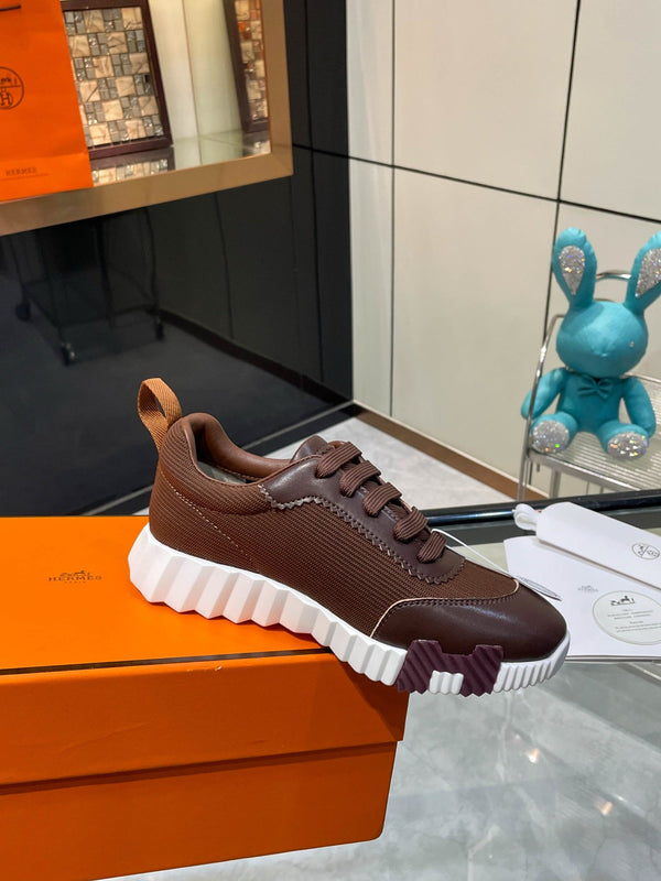 HM Bouncing Sneakers Brown Mesh and Sport Goatskin 531345