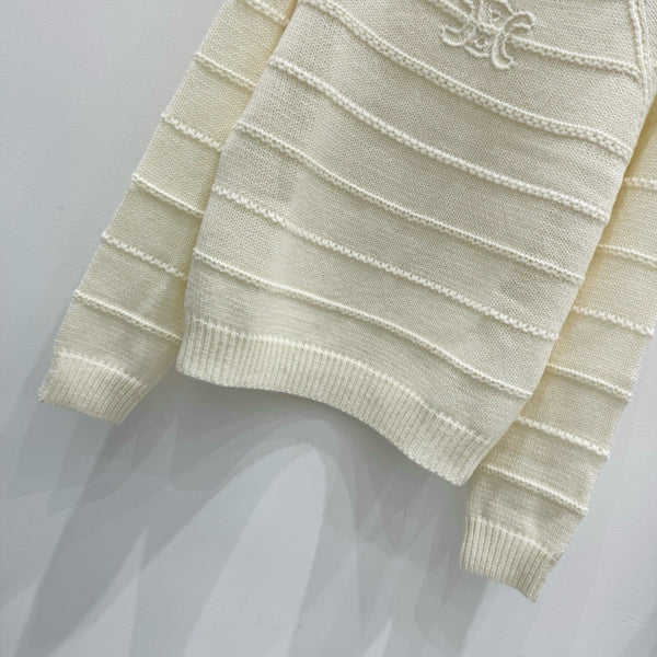 Celine 25 Sweater Ivory White Wool 286414