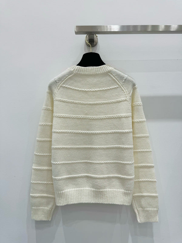 Celine 25 Sweater Ivory White Wool 286414
