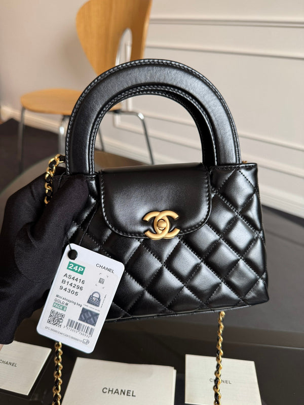 BORSA SHOPPING KELLY 19 IN PELLE DI VITELLO NERA E FERRAMENTA ORO