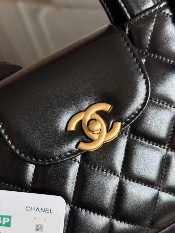 BORSA SHOPPING KELLY 19 IN PELLE DI VITELLO NERA E FERRAMENTA ORO