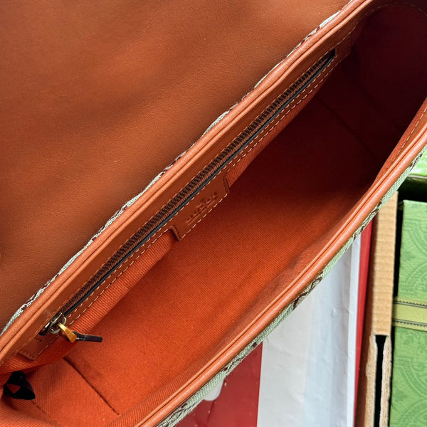 gg marmont 26cm chocolate blue monogram canvas gold hardware