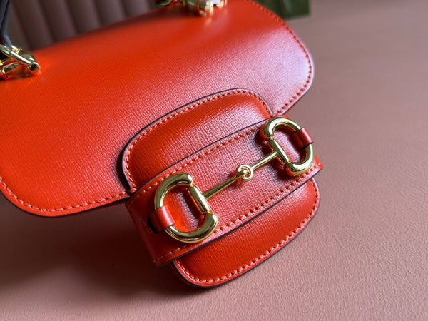 Borsa Gucci Horsebit in pelle rossa 239808