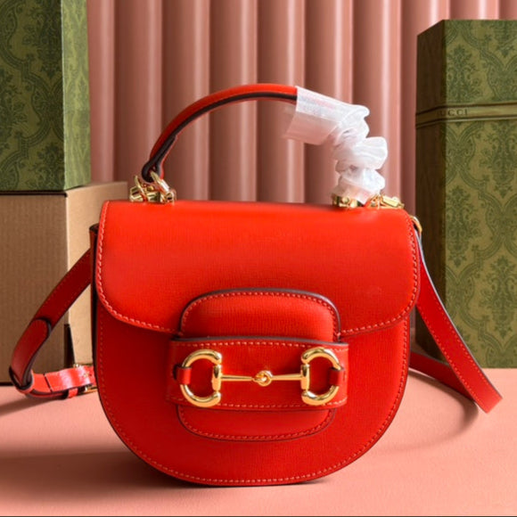 Borsa Gucci Horsebit in pelle rossa 239808