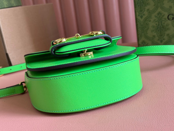 Borsa Gucci Horsebit in pelle verde 239807
