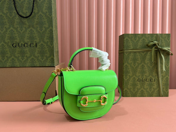 Borsa Gucci Horsebit in pelle verde 239807
