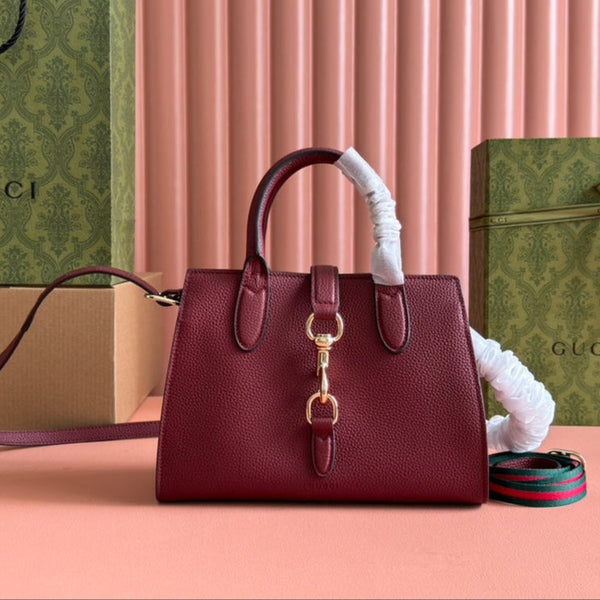 Gucci Jackie Tote Bag Rosso Ancora Red Leather 248601