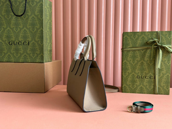 Gucci Jackie Tote Bag Beige Leather 248602