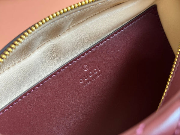 MARMONT SMALL SHOULDER BAG 24 IN WINE RED CALFSKIN GOLD HARDWARE