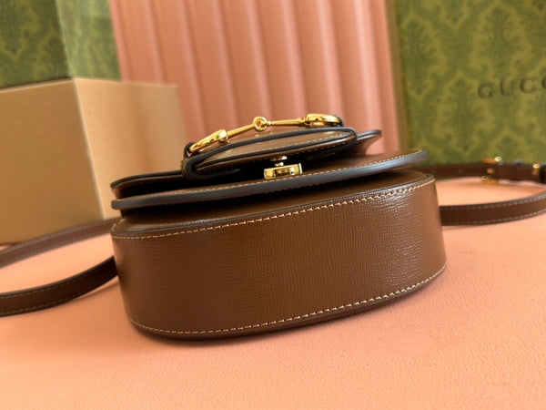 Borsa Gucci Horsebit in pelle marrone 239817