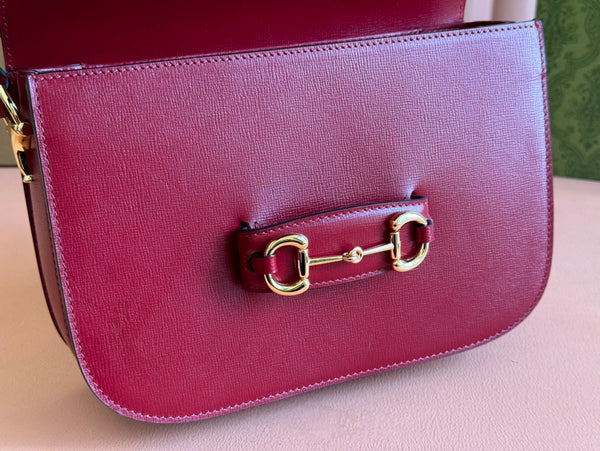 Gucci Horsebit 25 Bag Rosso Ancora Red Leather Canvas 244262