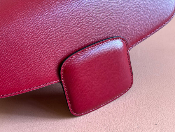 Gucci Horsebit 25 Bag Rosso Ancora Red Leather Canvas 244262