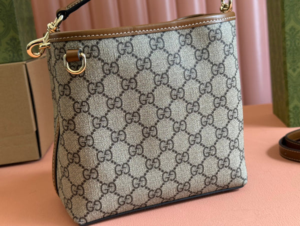 Gucci Ophidia 20.5cm Bag Ebony Brown Canvas 248565