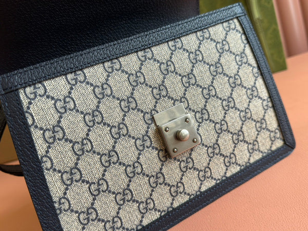 Borsa Gucci Ophidia 25cm in tela nera ebano e pelle 248493