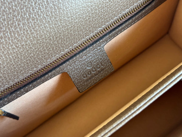 Gucci Ophidia 25cm Bag Ebony Brown Canvas Leather 248495