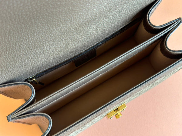 Gucci Ophidia 25cm Bag Ebony Brown Canvas Leather 248495