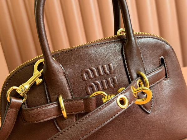 Briarwood Aventure Nappa Leather Top-handle Bag 28cm Chocolate 231055