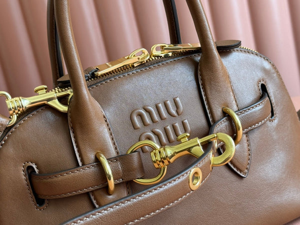 Briarwood Aventure Nappa Leather Top-handle Bag 28cm Brown 231057